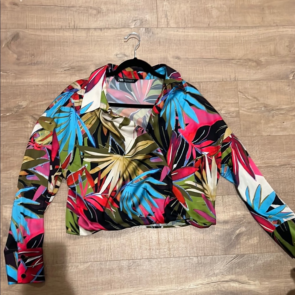 Zara tropical blouse